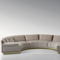 Tissu de velours de luxe moderne artu canapé sectionnel rond